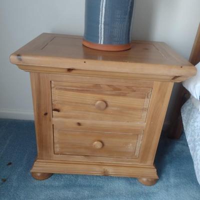 Broyhill Two Drawer Solid Wood Pine Bedside Dresser Choice A