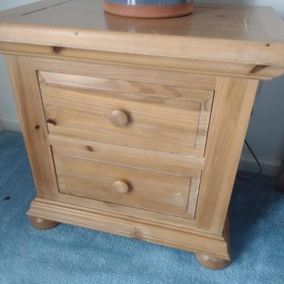 Broyhill Two Drawer Solid Wood Pine Bedside Dresser Choice A