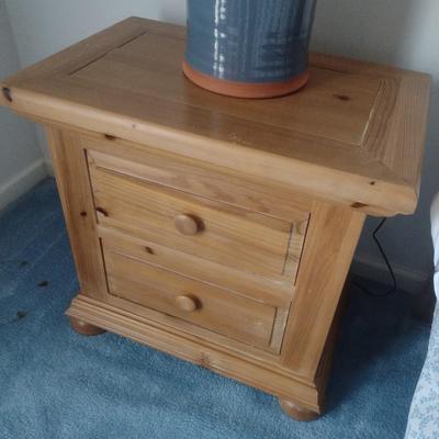 Broyhill Two Drawer Solid Wood Pine Bedside Dresser Choice A