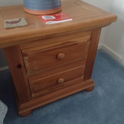 Broyhill Two Drawer Solid Wood Pine Bedside Dresser Choice B