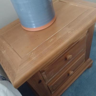 Broyhill Two Drawer Solid Wood Pine Bedside Dresser Choice B