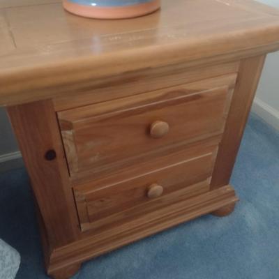 Broyhill Two Drawer Solid Wood Pine Bedside Dresser Choice B