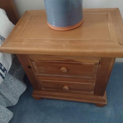 Broyhill Two Drawer Solid Wood Pine Bedside Dresser Choice B