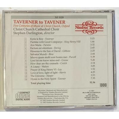 Stephen Darlington - Taverner To Tavener CD. New. Club Edition