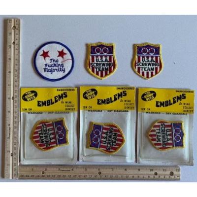 15 Vintage Sexy Patches: Sorry I Blew It / U.S.A. Screwing Team / Sex Champions