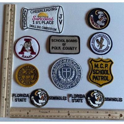 15 University & School Patches - Florida State / Auburn / Oral Roberts / Alabama