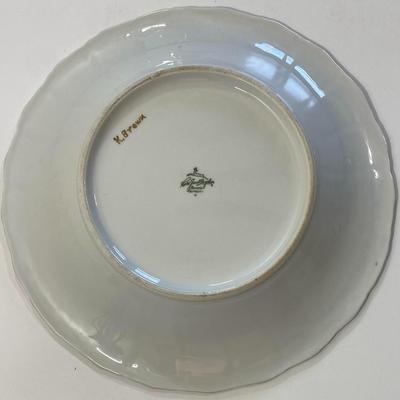 Vintage Blue Floral Hertel Jacob Porzellan Bavaria Germany 10" Centerpiece