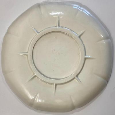 Vintage 1987 Handmade 11 1/8" Ceramic Christmas Tray Puffin Penguin Toucan