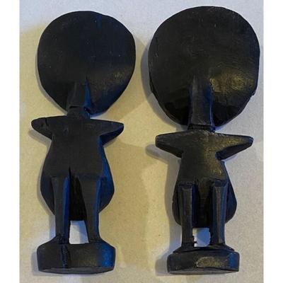 African Wood Carvings - 17.5" Male, Two 5" Children, & Two 12.75" Masks. Africa