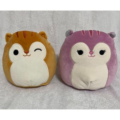 Quigley The Harvest Fluffy Tail & Allina Lavender Squishmallow Squirrels Plush