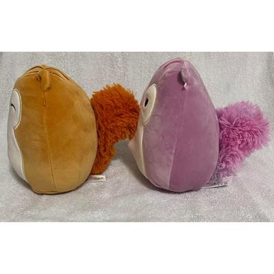 Quigley The Harvest Fluffy Tail & Allina Lavender Squishmallow Squirrels Plush