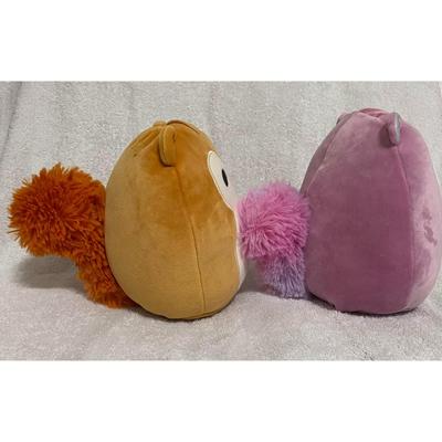 Quigley The Harvest Fluffy Tail & Allina Lavender Squishmallow Squirrels Plush