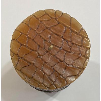 Crocodile Skin Design Unscented Wax Pillar Candle 7" Tall x 4" Diameter