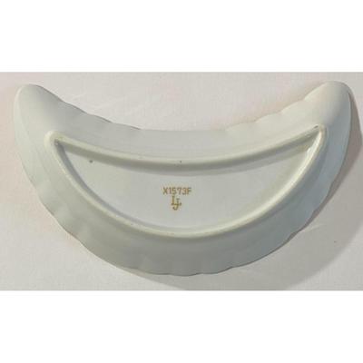 Vintage Nippon Hand Painted Crescent Trinket / Serving Dish X1573F Flower Floral