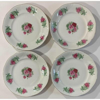 4 Southington Baum Fine China Maria 7.5" Plates (B) Made In Poland Pattern 112