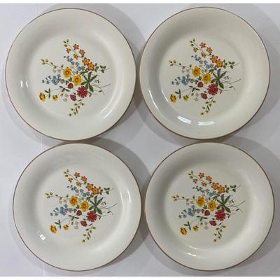4 Meadow Bouquet Grace Stoneware 10.5" Diameter Dinner Plates Japan SY-7479
