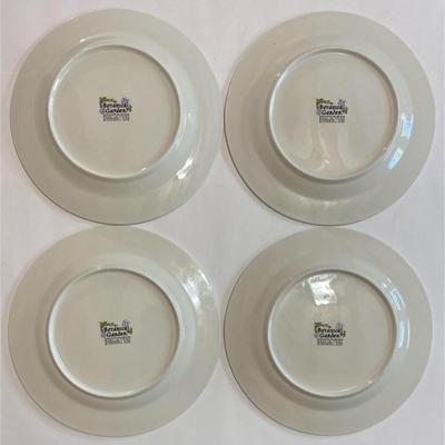 4 Tabletops Unlimited Botanical Garden 10.5" Dinner Plates Sunflower Pink Floral