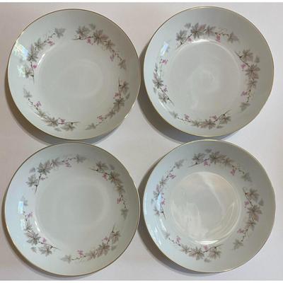 4 Bristol Vintage Fine China 7 5/8” Diameter Bowls N-7036 Made In Japan - A
