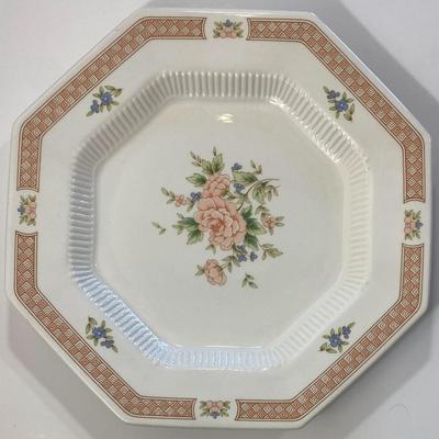 3 Nikko Classic Collection Rose Octagonal 10.75" Plates Made In Japan