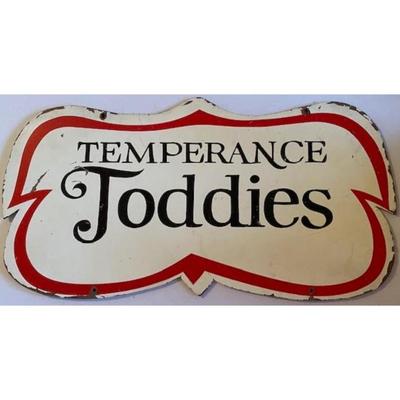 Vintage Temperance Toddies 19.5" x 10" Sign - perfect for bar or man cave...