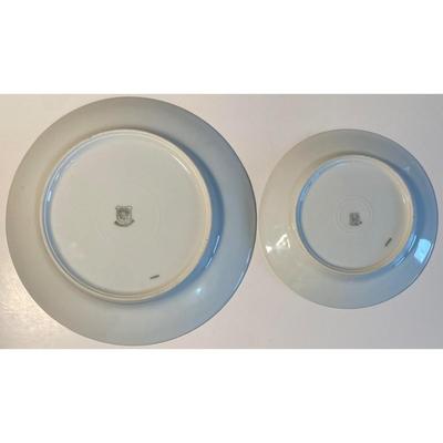 Vintage Schwarzburg Germany Plates: Four 8 3/8" + Four 6 1/8" - White w/ Gold