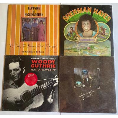 Folk Sealed Vinyl LP Albums: Sherman Hayes, Country Joe Mcdonald, Woody Guthrie