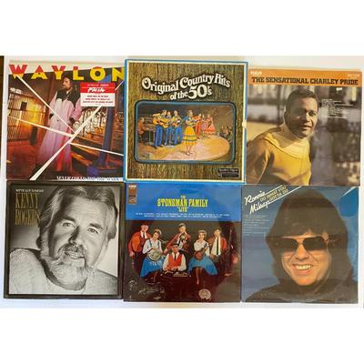 Country Vinyl LP Albums - Waylon Jennings, Kenny Rogers, Charley Pride, Stoneman
