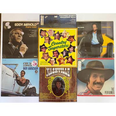 Country Vinyl LP Albums - Merle Haggard, Roy Orbison, Eddy Arnold, Freddie Hart