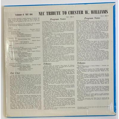 New England Conservatory Vol. 6 NEC Tribute To Chester W. Williams Vinyl LP