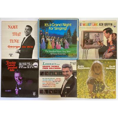 Pop Vinyl LP Albums - Liberace, Frankie Laine, Andre Kostelanetz, George DeWitt
