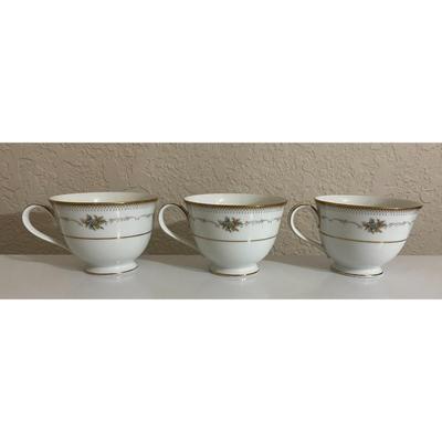3 Noritake Joanne 6466 Teacup & Saucer Sets Made In Japan