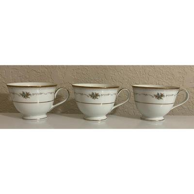 3 Noritake Joanne 6466 Teacup & Saucer Sets Made In Japan