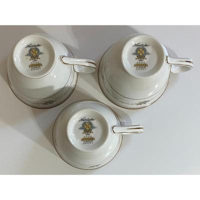 3 Noritake Joanne 6466 Teacup & Saucer Sets Made In Japan