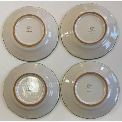 4 Williams Sonoma Country Fair 8 3/8" Designers Guild Salad Plates Made In Italy