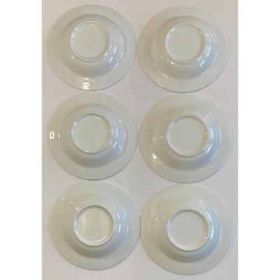 6 Quadrifoglio Blue & Yellow Leaf Pattern Bowls Made in Italy