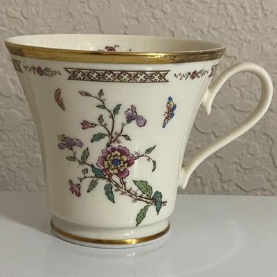 Gorham Fine China Secret Garden Teacup & Saucer Set and 6.5" Bread Plate