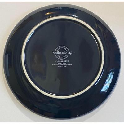 2 Southern Living Blue Floral Vine Salad Plates Ironstone Dillard's Exclusive