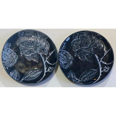 2 Southern Living Blue Floral Vine Salad Plates Ironstone Dillard's Exclusive