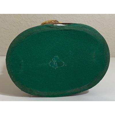 Large Vintage 1970s Ceramic 10.25" Owl With Tree Stump Wood Base