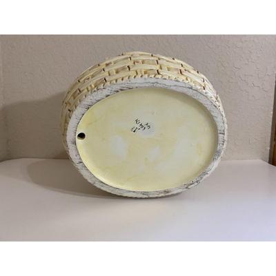 Vintage Signed Ceramic Fruit Basket Made In Italy K 1707 Apple Banana Pear