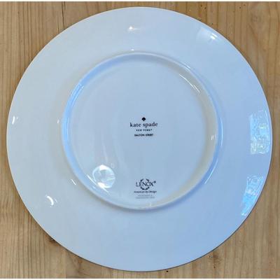 2 Kate Spade Dalton Street Lenox Salad Plates Striped Black Yellow