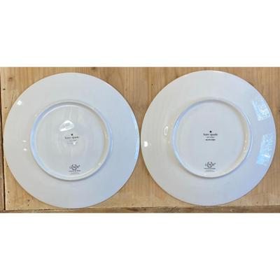 2 Kate Spade Dalton Street Lenox Salad Plates Striped Black Yellow