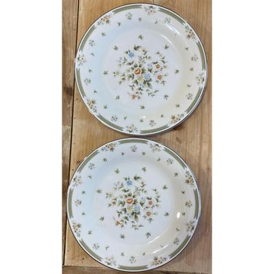 2 American Royalty Spring Gardens Very Fine Porcelain Japan Dinner Plates 1003