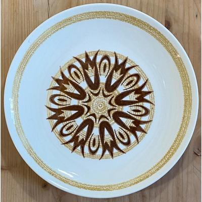 4 Vintage Homer Laughlin Brown & Tan 10 1/8" Dinner Plates