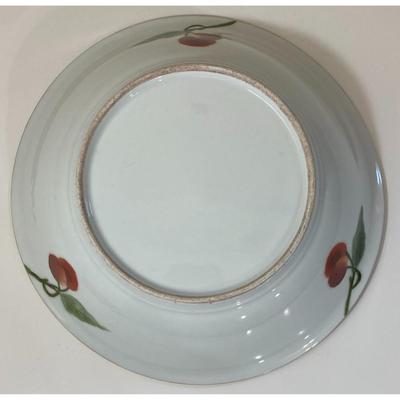 Vintage 9.75" Hand Painted Kaufman Bowl With Gold Trim Cherries Leaves