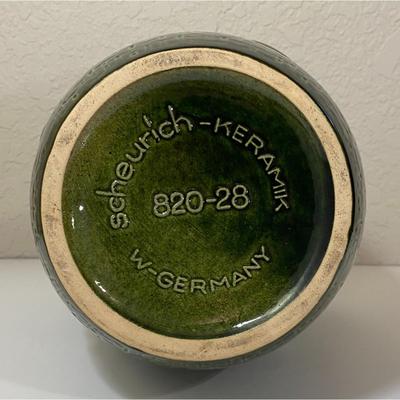 Green Rumtopf Ceramic Storage Jar With Lid West Germany 820-28 Fruit