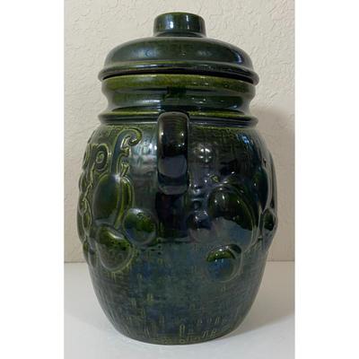 Green Rumtopf Ceramic Storage Jar With Lid West Germany 820-28 Fruit