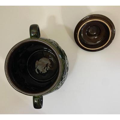 Green Rumtopf Ceramic Storage Jar With Lid West Germany 820-28 Fruit