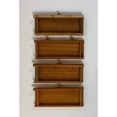 Wooden Doll House Furniture: 4 Drawer Dresser, Cradle, Three Chairs