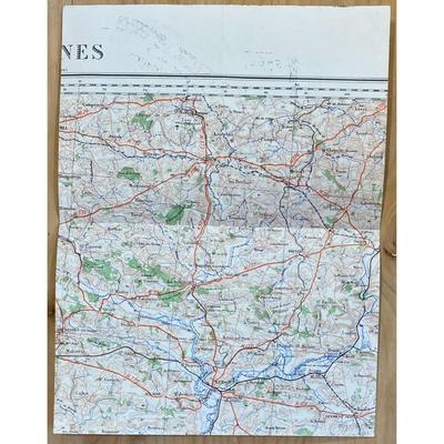 Seasons Greetings 723 Railway Op Battalion France 1945 Captured German Map WWII